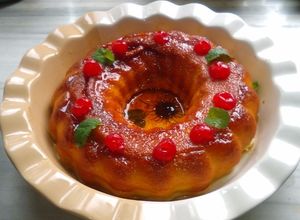 Una foto de Flan de queso