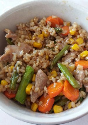 Una foto de Arroz integral estilo oriental