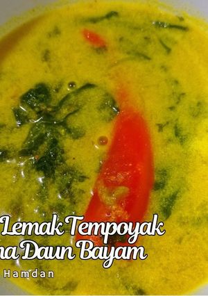 Gambar Masak Lemak Tempoyak Bersama Daun Bayam