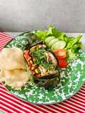 Nasi Bakar Ikan Teri Orek Tempe