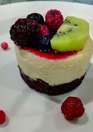 A picture of Brownie bottom cheesecake.