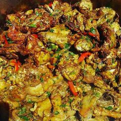 Wet fry kienyeji chicken A picture of Wet fry kienyeji chicken.