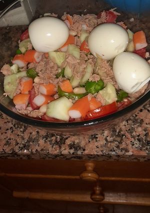 Una foto de Ensalada de alubias