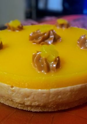 Una foto de Cheesecake de durazno🍊👩🏼‍🍳