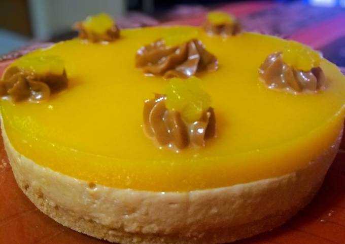 Cheesecake De Durazno🍊👩🏼‍🍳 Receta De Diana Elizabeth.- Cookpad