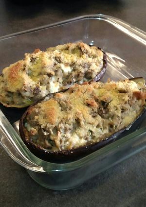 Una foto de Berenjenas rellenas vegetarianas