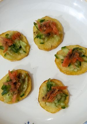 A picture of One bite potato fun.