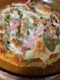 Pizza de zucchini y garbanzo