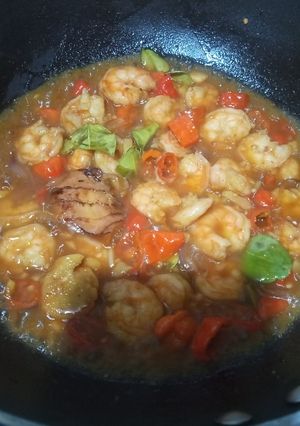 Foto resep Udang pedas