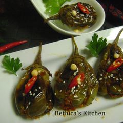 Raw Mango Stuffed Baby Eggplants A picture of Raw Mango Stuffed Baby Eggplants.