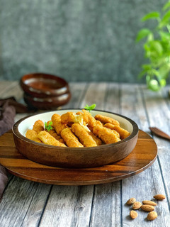 A picture of Carb Free Oil Free Crispy Mozzarella Sticks.