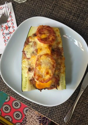 Töltött cukkini olaszosan recept fotója