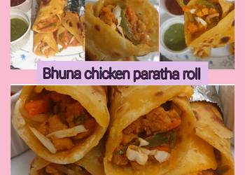 Easiest Way to Make Yummy Bhuna chicken paratha roll