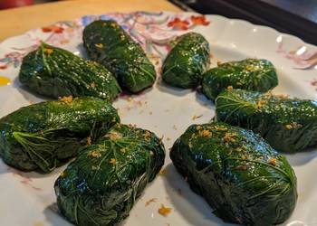 How to Prepare Delicious Wild Mustard garlic leaf and red dead nettle  wild onion dolmas