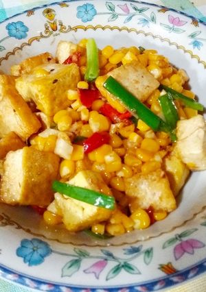 Foto resep Oseng tahu dan jagung