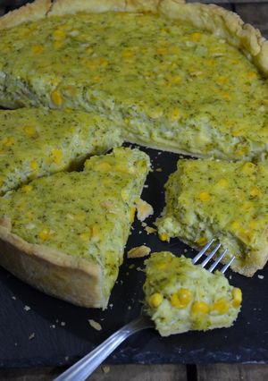 Una foto de Tarta de maíz y brócoli