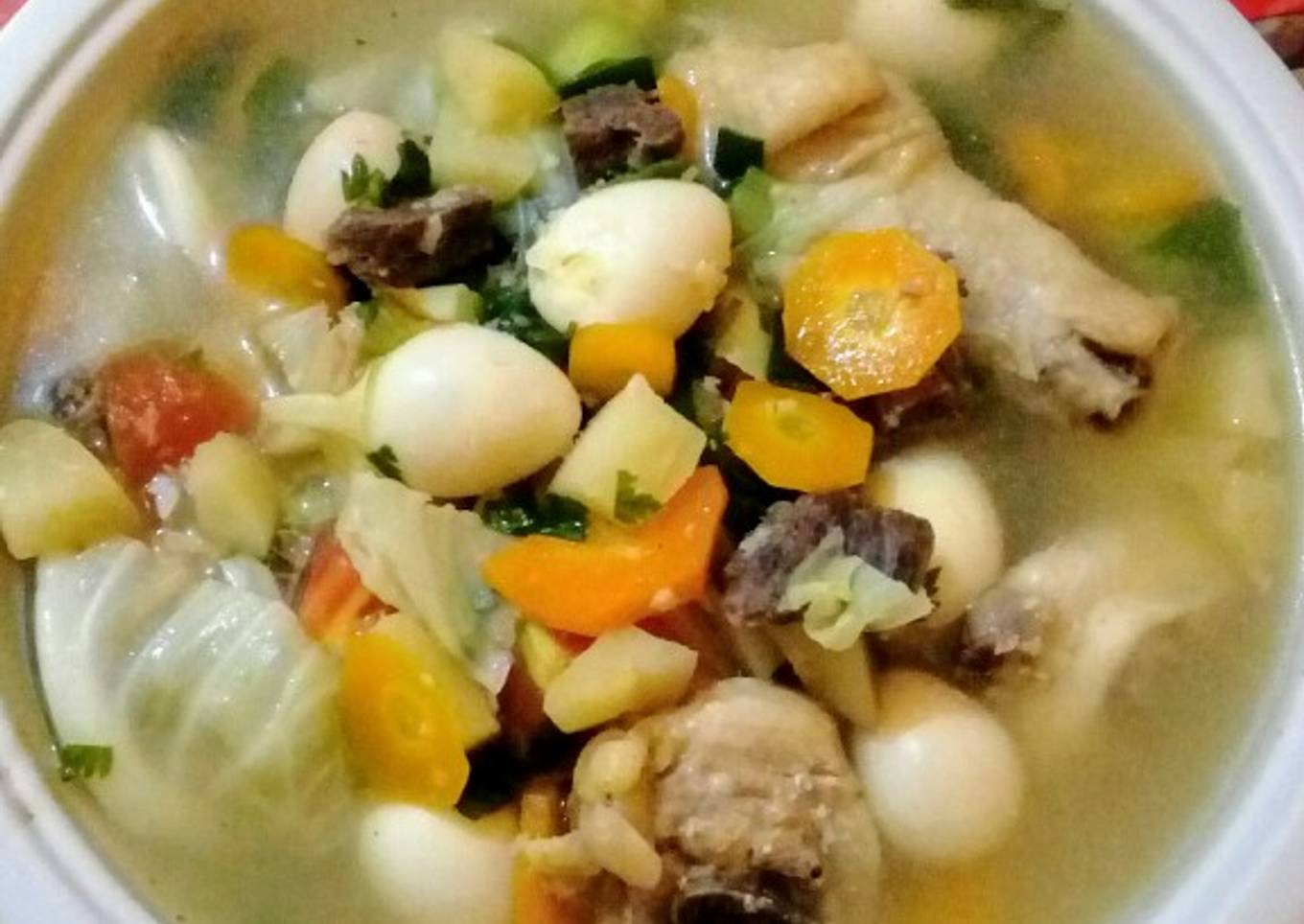 Sayur Sop Ayam Telur Puyuh