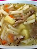 Sopa de menudencias de pollo