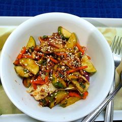 A picture of Korean Cucumber Kimchi.