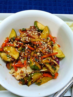 A picture of Korean Cucumber Kimchi.