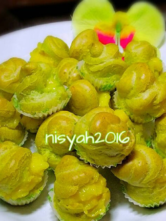 Resep Sus Mini Pandan Vla Jagung Santan ~ Empuk, Kokoh, Irit Telur 😊 Kekinian