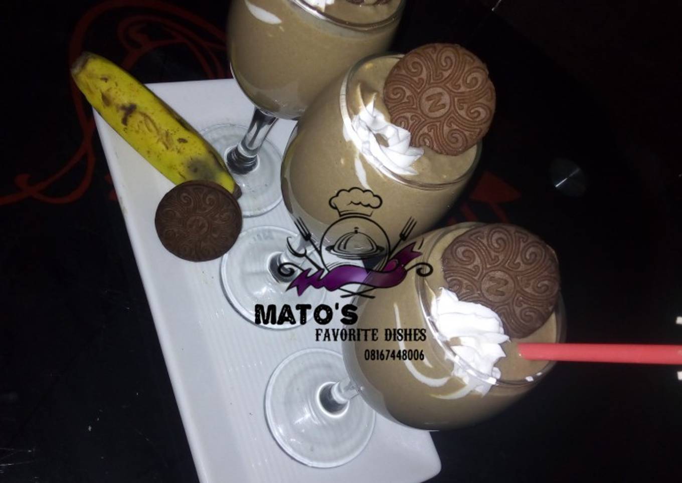 Oreos and banana smoothie