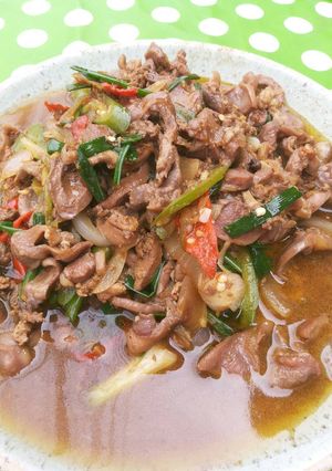 รูปของ ผัดพริกอ่อนเครื่องในไก่