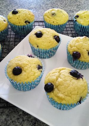 รูปของ Low carb Coconut Flour Blueberry Muffins ❌sugar | บลูเบอร์รีมัฟฟิน แป้งมะพร้าว ❌แป้ง ❌เนย ❌น้ำตาล