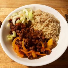 A picture of Dorichos n Brown rice.