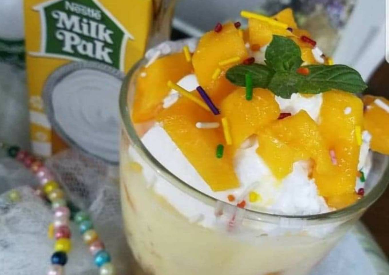 Mango cream parfait