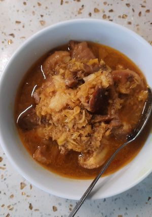 Hình của món Chân giò nấu giả cầy.