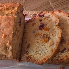 A picture of Homemade fruit bread/cake.