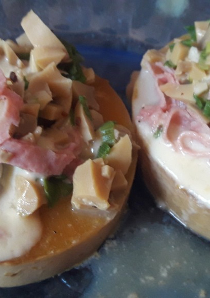 Una foto de Calabaza al vapor con puerro y champiñones