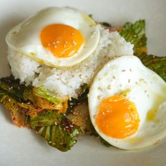 A picture of Bomdong Bibimbap 🥬 | Korean Seasonal Spring Cabbage Recipe.