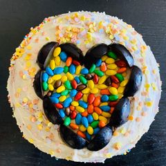 A picture of Multicolored cake.