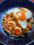 Stir-Fried Instant Noodles with Basil and Fried Egg