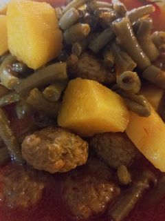 عکسی از دستور خوراک سیب زمینی و گوشت قلقلی🥔🍟🍠