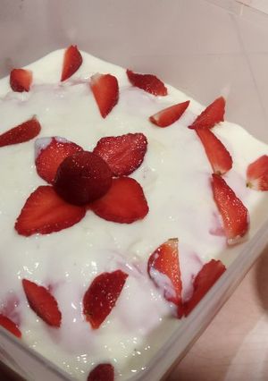 Foto resep Puding siram strawberry cheese
