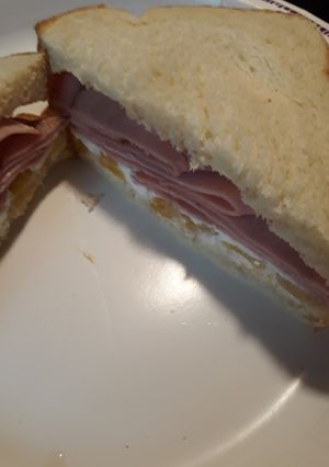 A picture of Black Forest Ham with Pineapple and Goat Cheese.