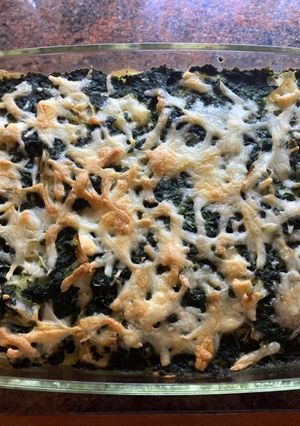 Sonkás-spenótos rakott tészta glutén- és tejmentesen recept fotója