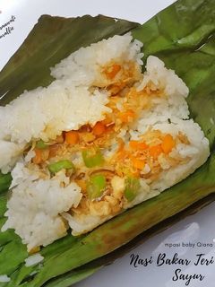 Foto resep Nasi bakar teri ayam sayur mpasi 1+