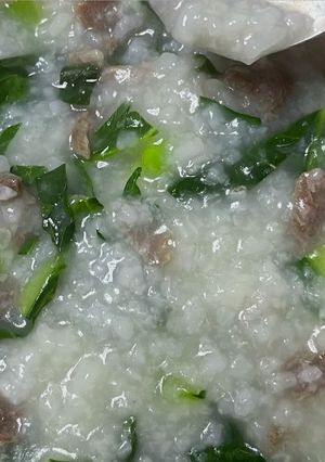 菜心牛肉粥 的食譜成品照片