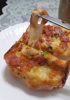 蔥花火腿乳酪吐司 的食譜成品照片