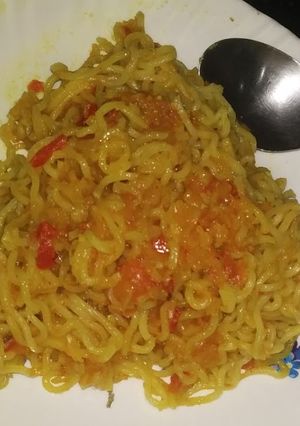 A picture of Masala maggi.