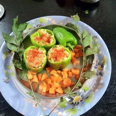 A picture of Special Capsicum Stuffed with Potato.
