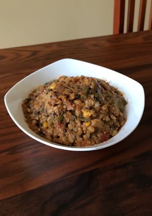 A picture of Noom Friendly Instant Pot Green Bean Jambalaya.