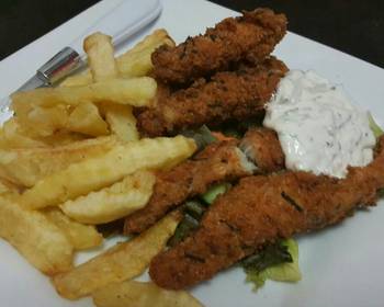 Easy Recipe Fish fingers with fries and tartar sauce Practical Delicious