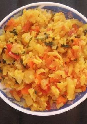 A picture of Flattened Rice Khichdi.