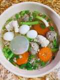 Hủ tiếu mọc, bò viên