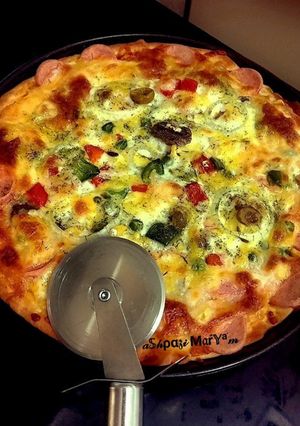 عکسی از دستور پیتزا دختر پز با خمیر جادویی👧🍕